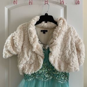 Fur jacket with sequins. Worn once great condition